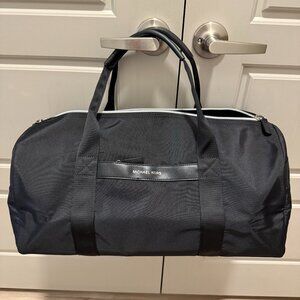 Michael Kors mens black nylon travel duffel duffle bag